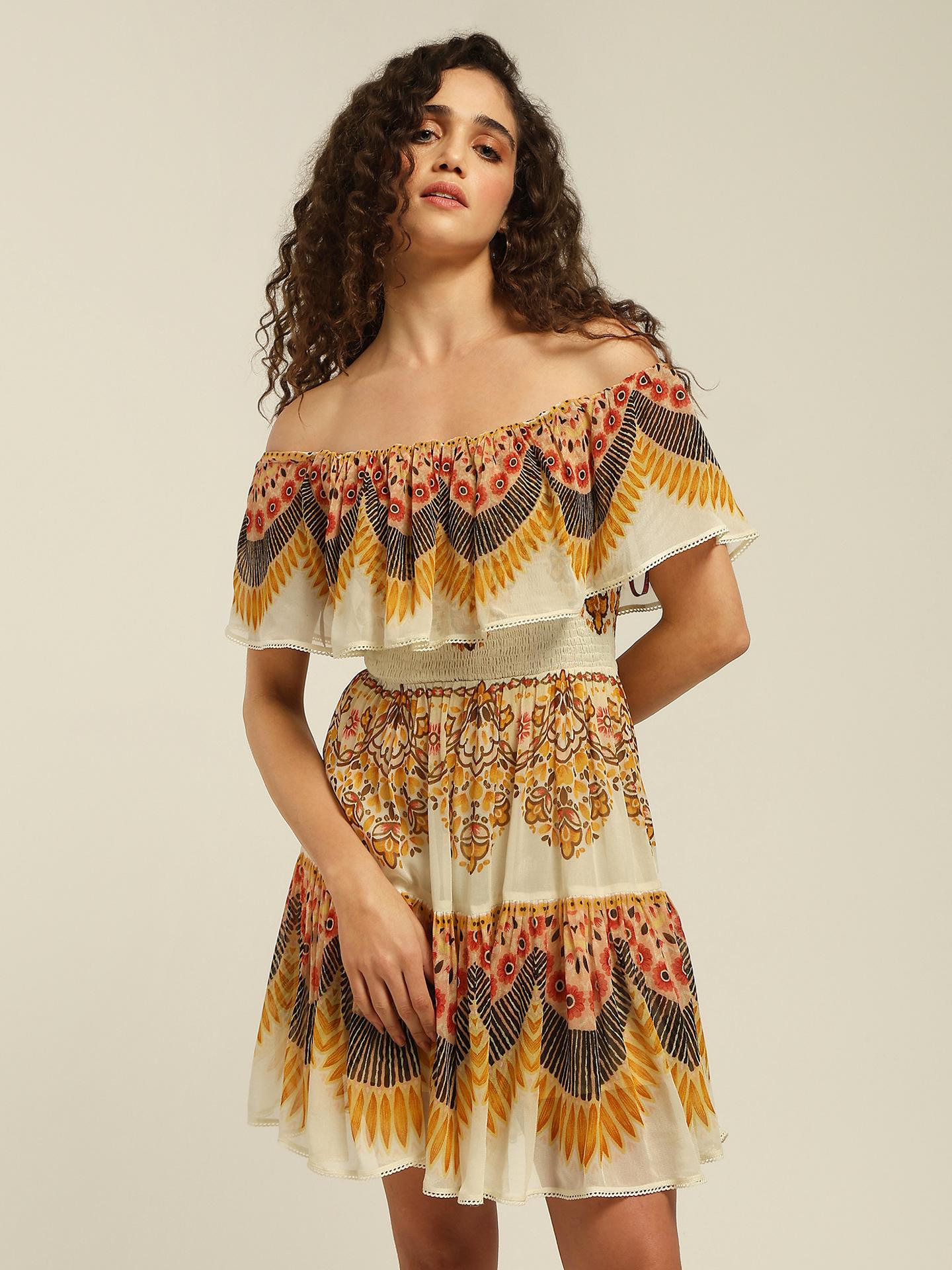 Pink Kiara Off-The-Shoulder Short Dress