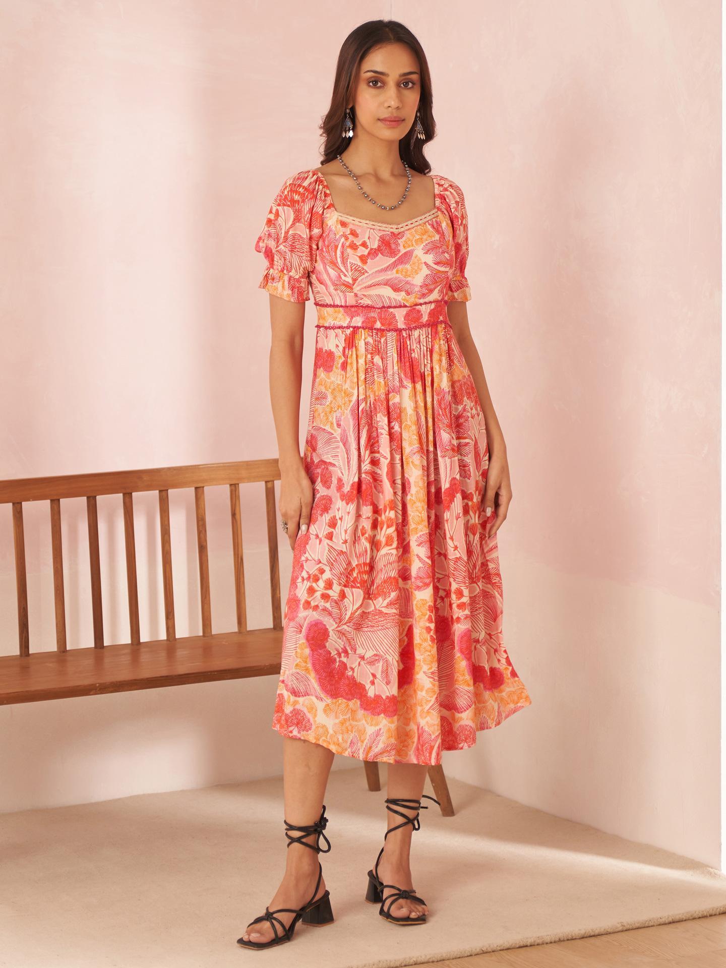 Coral Ophellia Long Dress