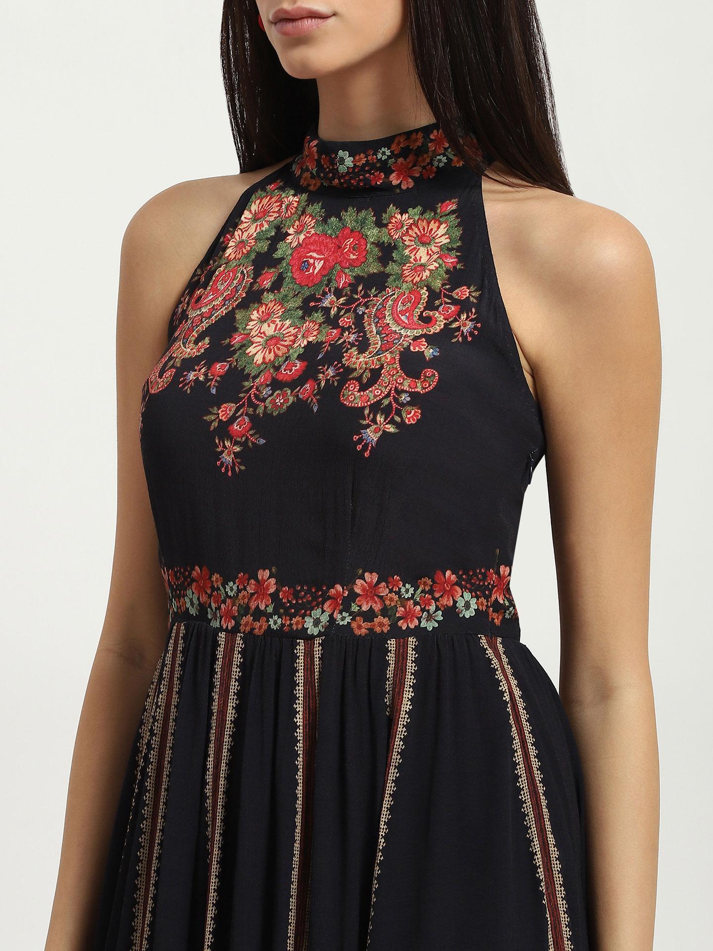Black Marquet Long Dress