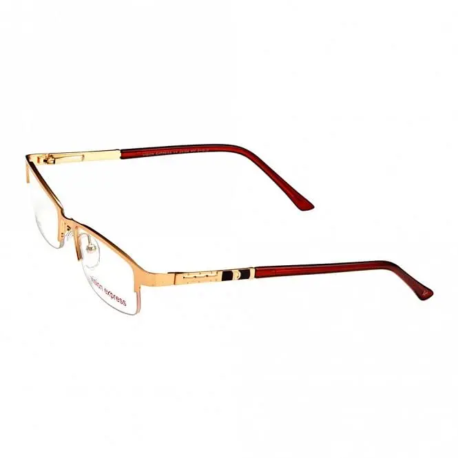 Half Rim Metal Rectangle Gold Medium Vision Express 29164 Eyeglasses