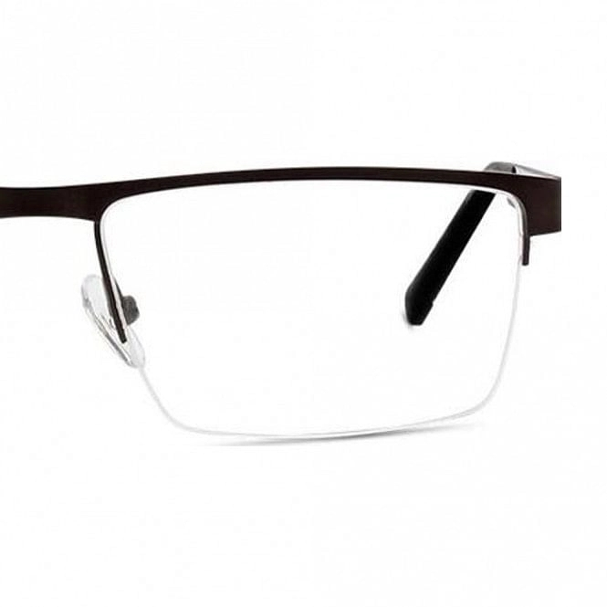 Half Rim Stainless Steel Rectangle Grey Men Large Julius JUEM02 Eyeglasses