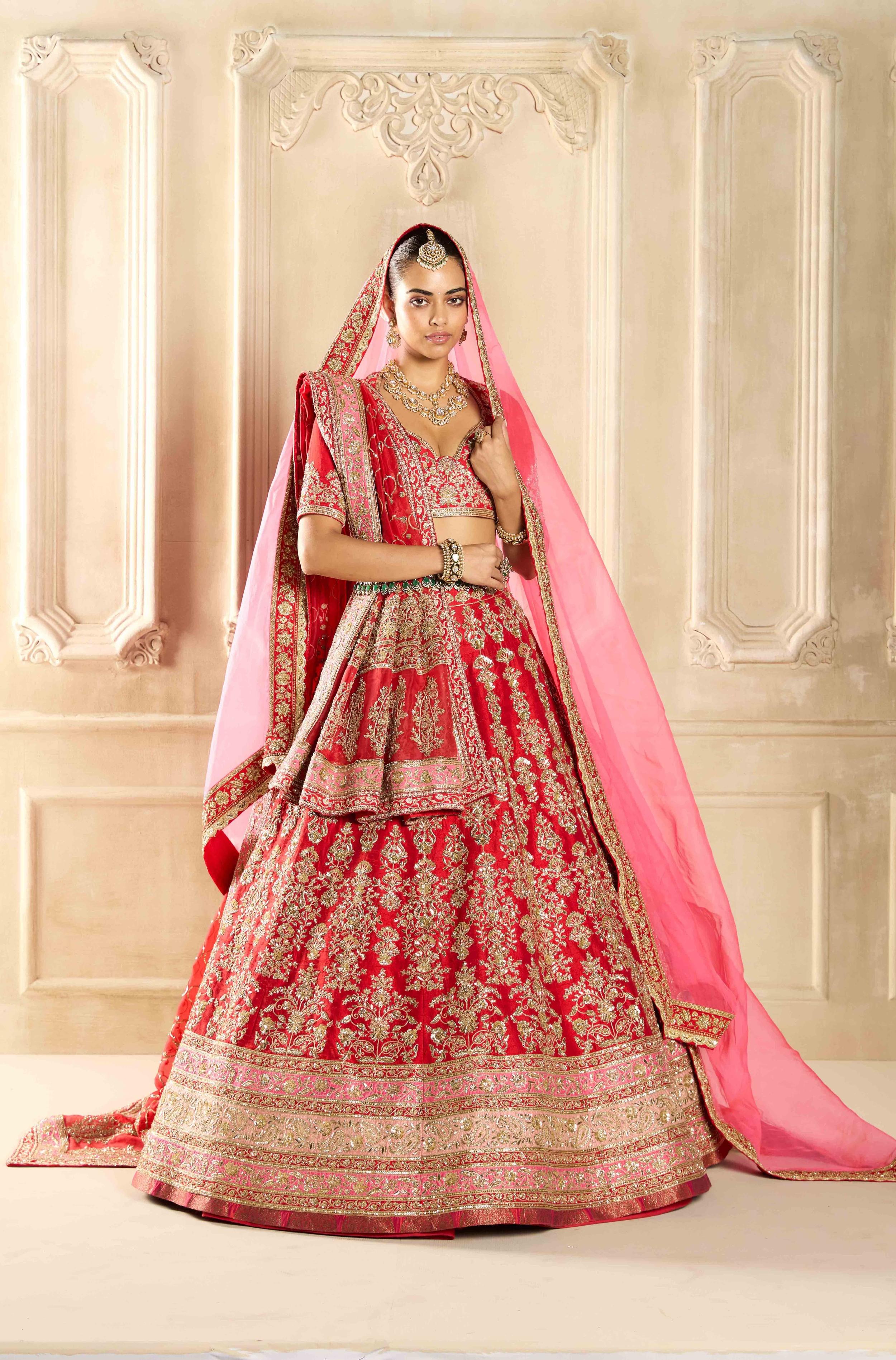 Buy Designer Red Embroidered Lehenga Set online for Women from Manish Malhotra
