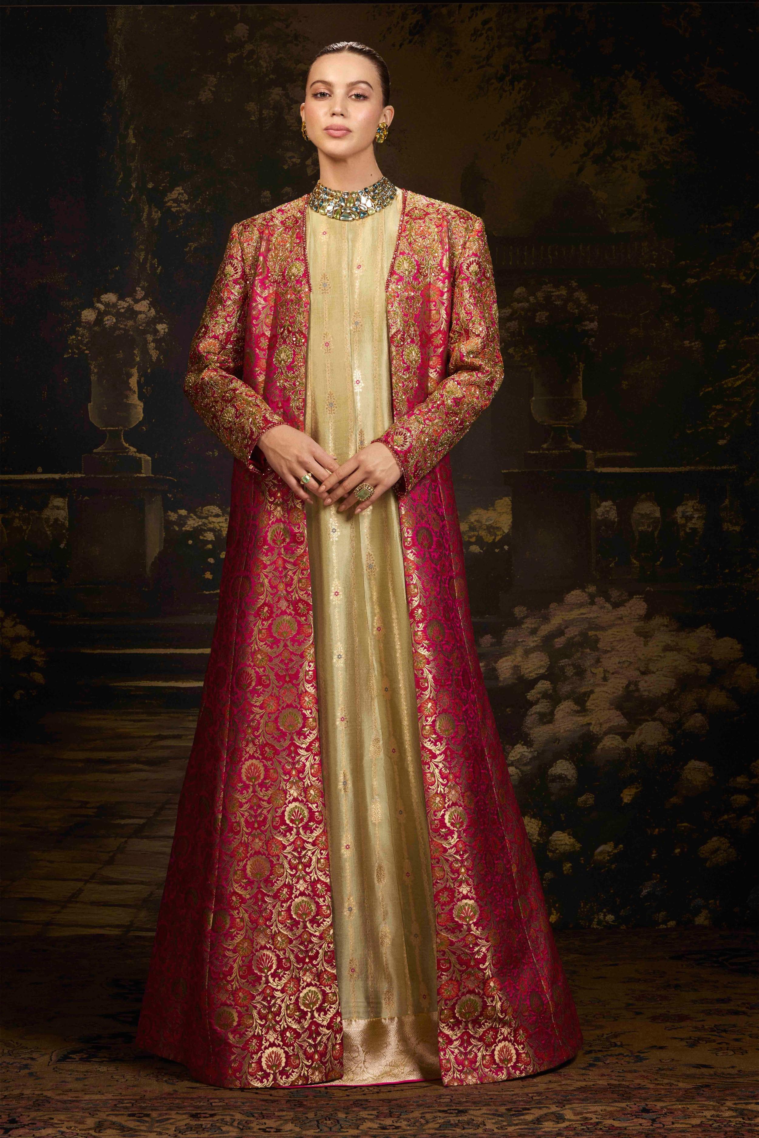 Lehenga with long jacket manish malhotra store