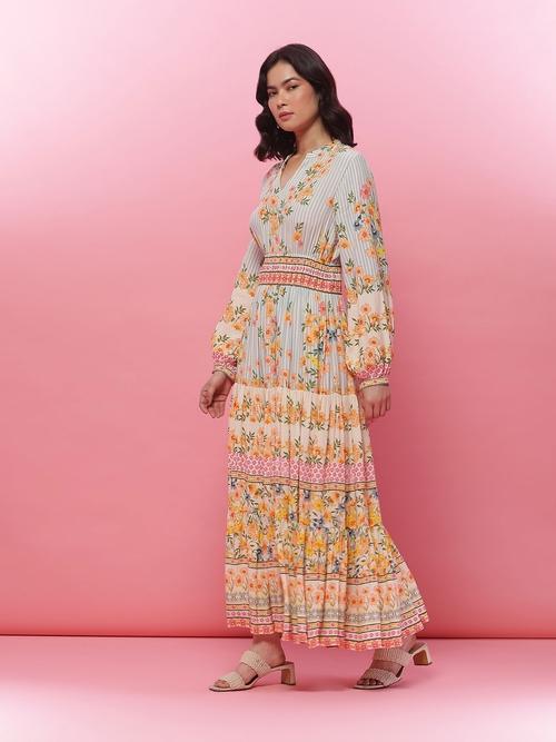 【楽ギフ_のし宛書】 Ecru Botanic Dress Long Print トップス