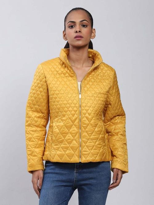 Yellow Solid Puffer Jacket