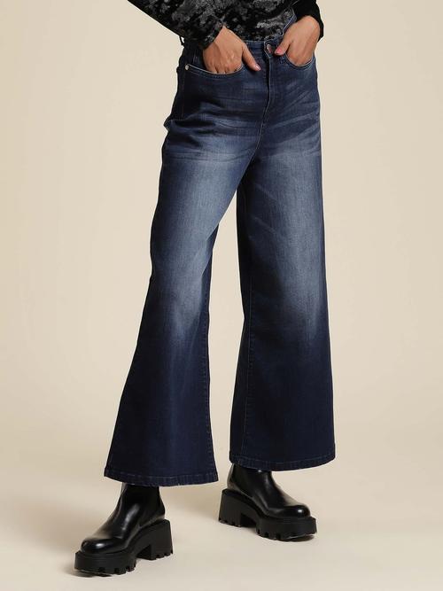 【NOICE】 M INDIGO FLARED JEANS / 追跡付 Indigo High Waist Flared Jeans