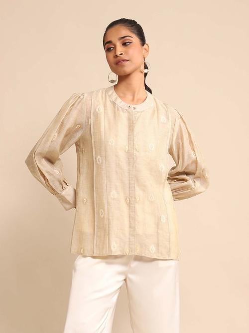 いラインアップ Beige Jacquard Shirt ジャケット・アウター