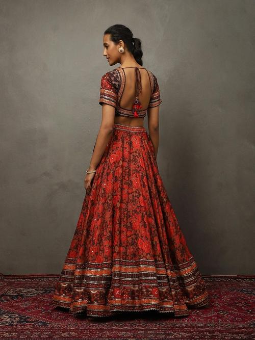 Ritu Kumar クルタセット 刺繍 レッド系 Burgundy Crinkled Dress with Embroidered Jacket