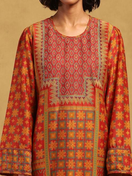 Phulkari Lingerie Dress Red Yellow