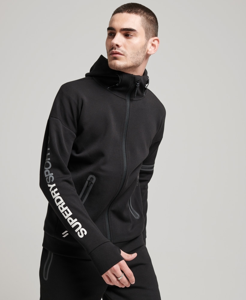 GYMTECH ZIP BLACK HOODIE