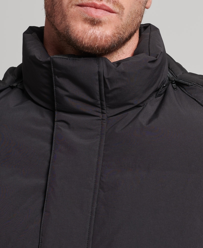 fleece boxy funnel neck puffer