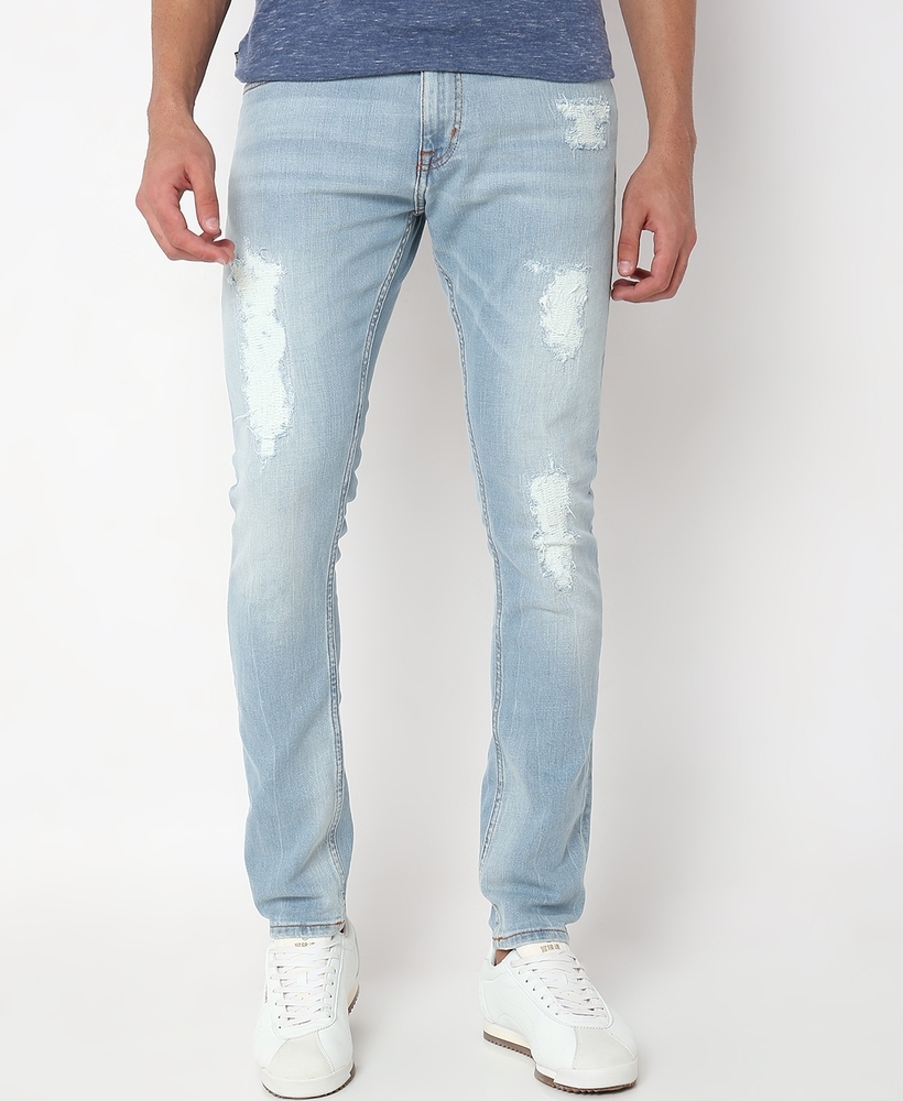 ASAKURA MEN'S TAPERED LIGHT BLUE JEANS