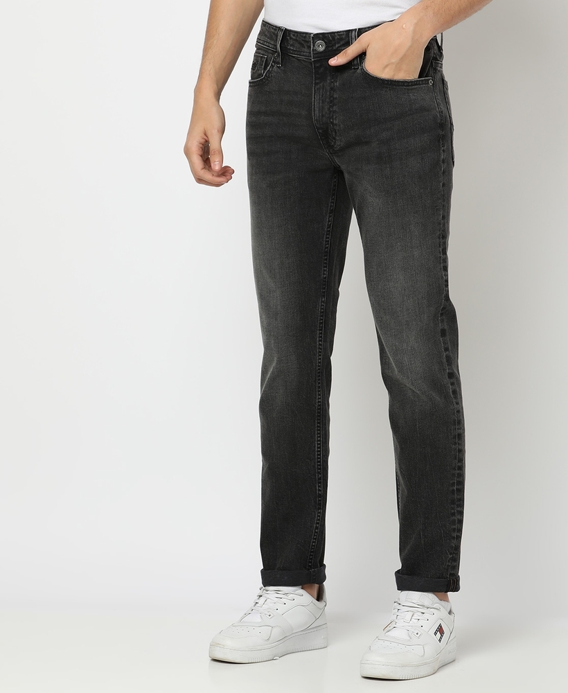 TOKYO SLIM STONE WASHED BLACK JEANS