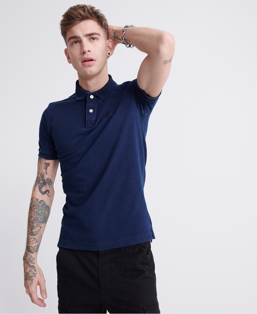 superdry mens pique polo shirt