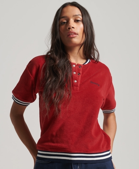 VINTAGE TOWELLING RED POLO