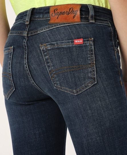 ASAGAO WOMEN'S BOOT CUT DARK BLUE JEANS