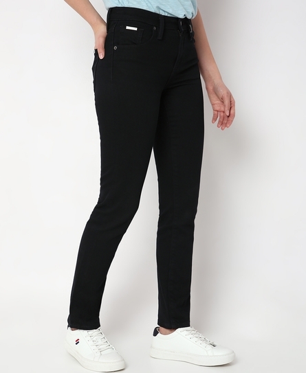 HIMAWARI WOMEN'S SLIM DARK NAVY JEANS