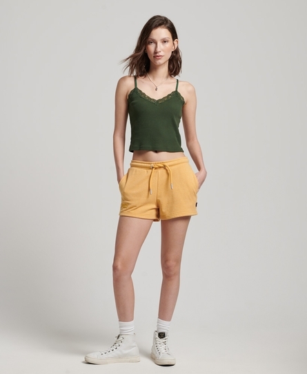 VINTAGE LOGO EMBROIDERY WOMEN'S YELLOW JERSEY SHORT