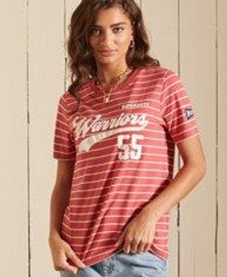 SCRIPT STYLE COL STRIPE TEE