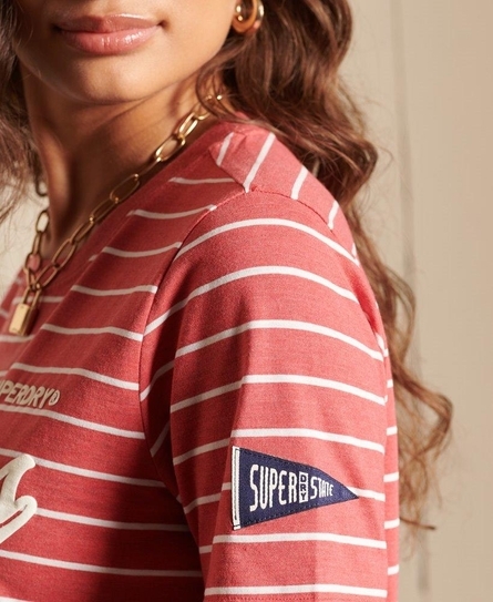 SCRIPT STYLE COL STRIPE TEE