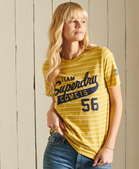 SCRIPT STYLE COL STRIPE TEE