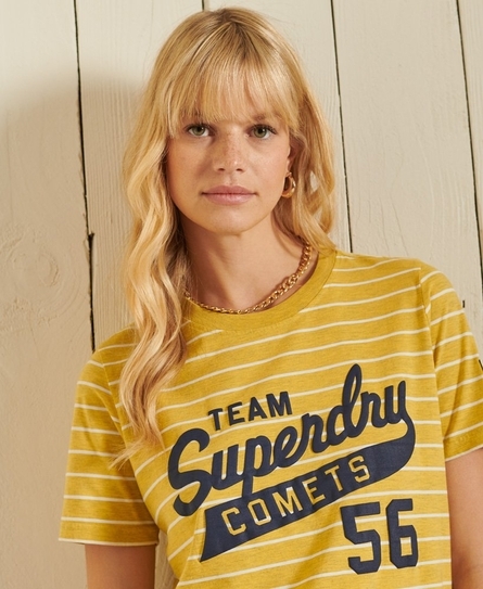 SCRIPT STYLE COL STRIPE TEE