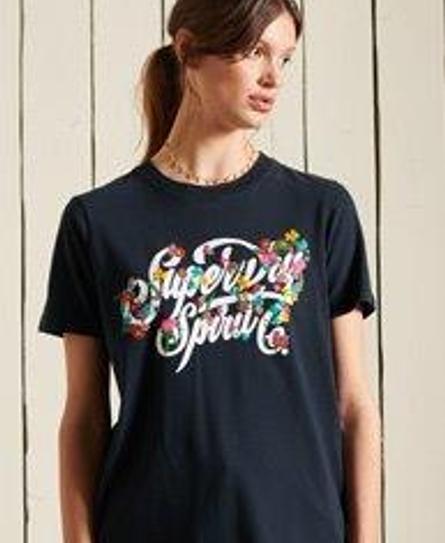 SCRIPT STYLE FLORAL TEE