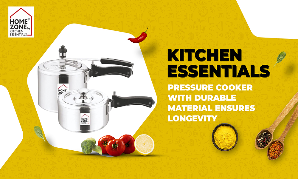 Buy Kitchen Essentials Aluminium Pressure Cooker Combo 2 3 Litre Capacity for Healthy Cooking with Inner Lid Gas Stove Compatible Silver Online at Best Prices in India JioMart