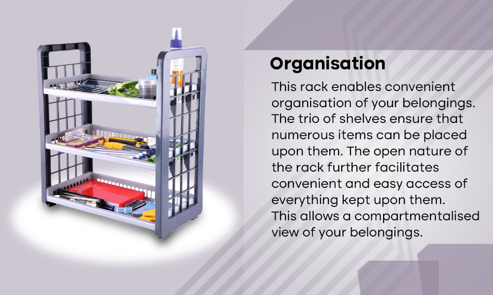 Buy Saura 3-Layer Multipurpose Utility Racks Kitchen Storage Easy Assembled  Portable Rack-Grey Online at Best Prices in India - JioMart.