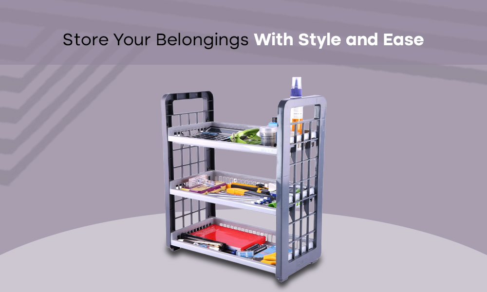 Buy Saura 3-Layer Multipurpose Utility Racks Kitchen Storage Easy Assembled  Portable Rack-Grey Online at Best Prices in India - JioMart.