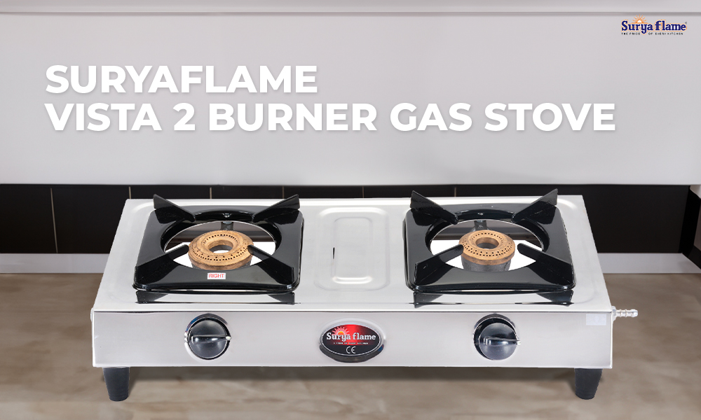 Buy Surya Flame Vista Gas Stove, 2 Burner, 2 Years Complete Doorstep