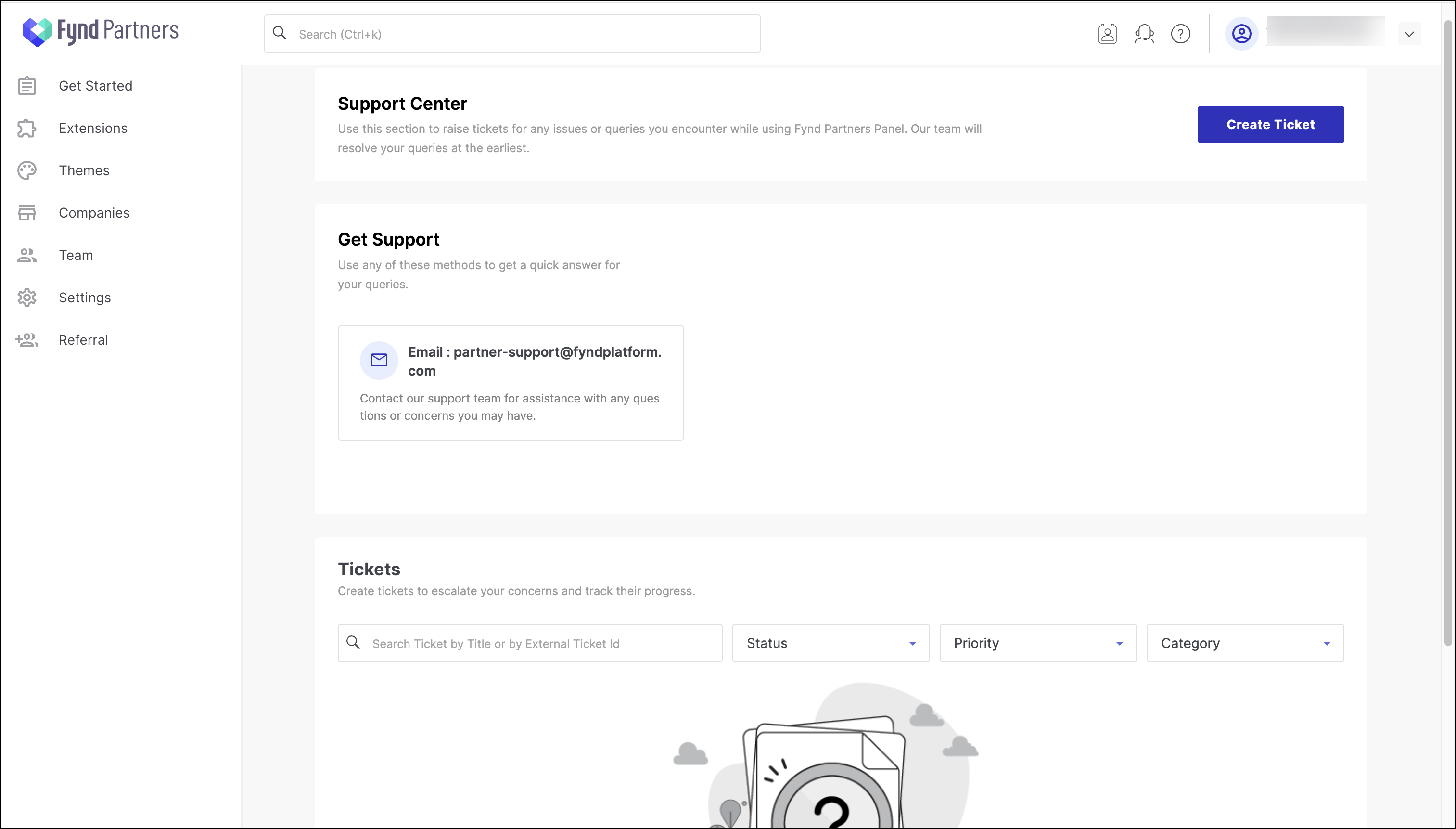 Create Ticket Page