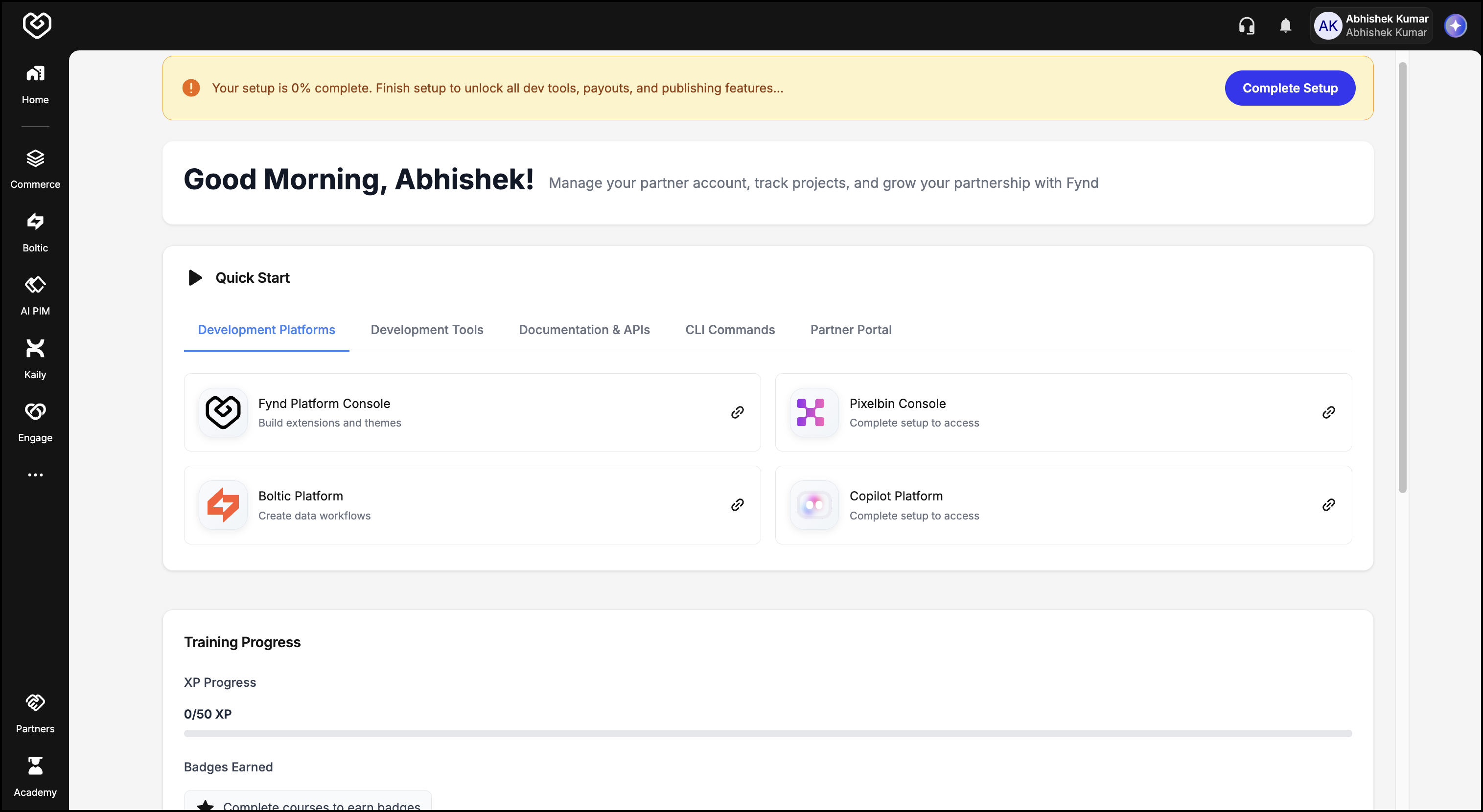 Partners Dashboard Overview