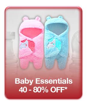 Baby Essentials sale. Plush pink and blue unicorn baby swaddles. Get 40 percent to 80 percent off.