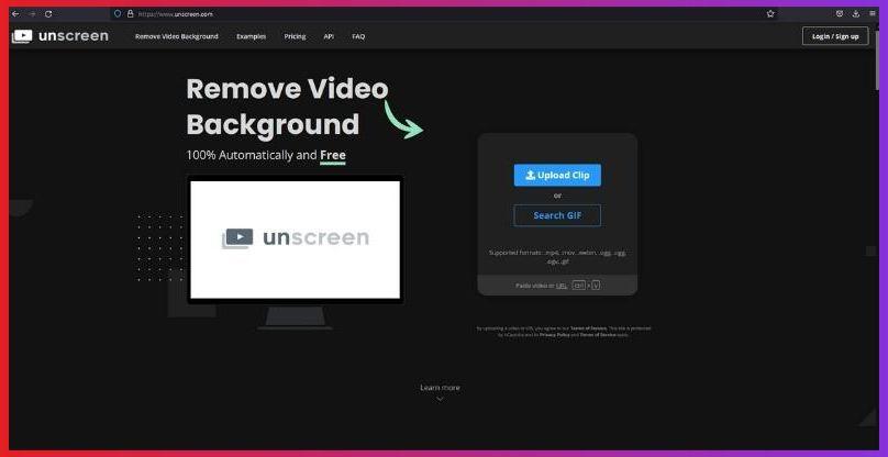 Open the browser on your Pc or phone and go to Unscreen, to remove the background from GIF.