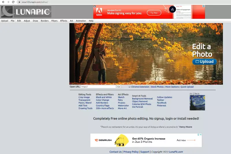 Home Page of LunaPic