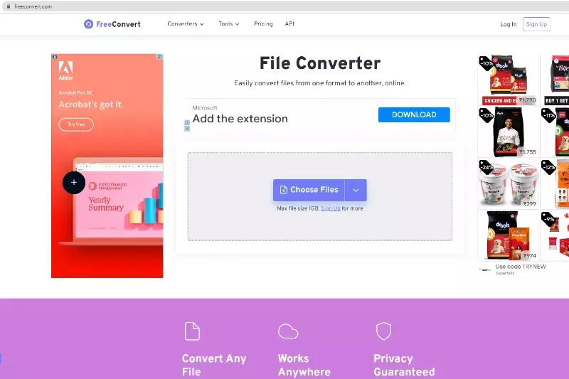 Home Page of FreeConverter
