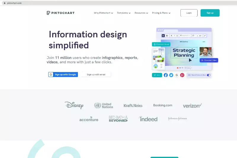 Home Page of Piktochart