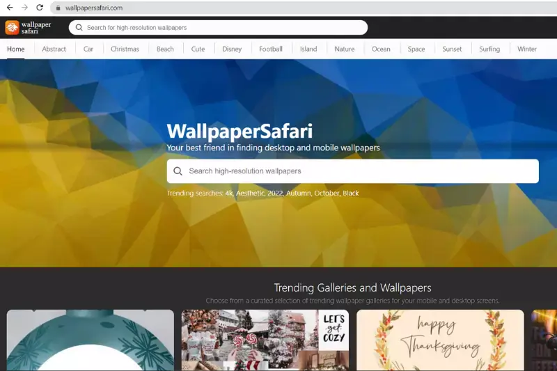 Página de inicio de Wallpaper Safari