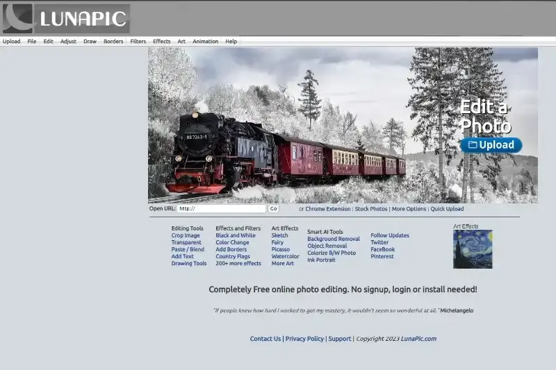 Home Page of Lunapic