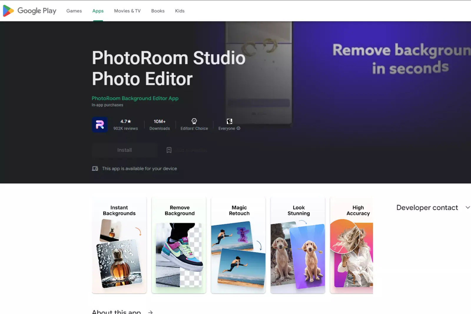 Home Page of PhotoRoom Studio