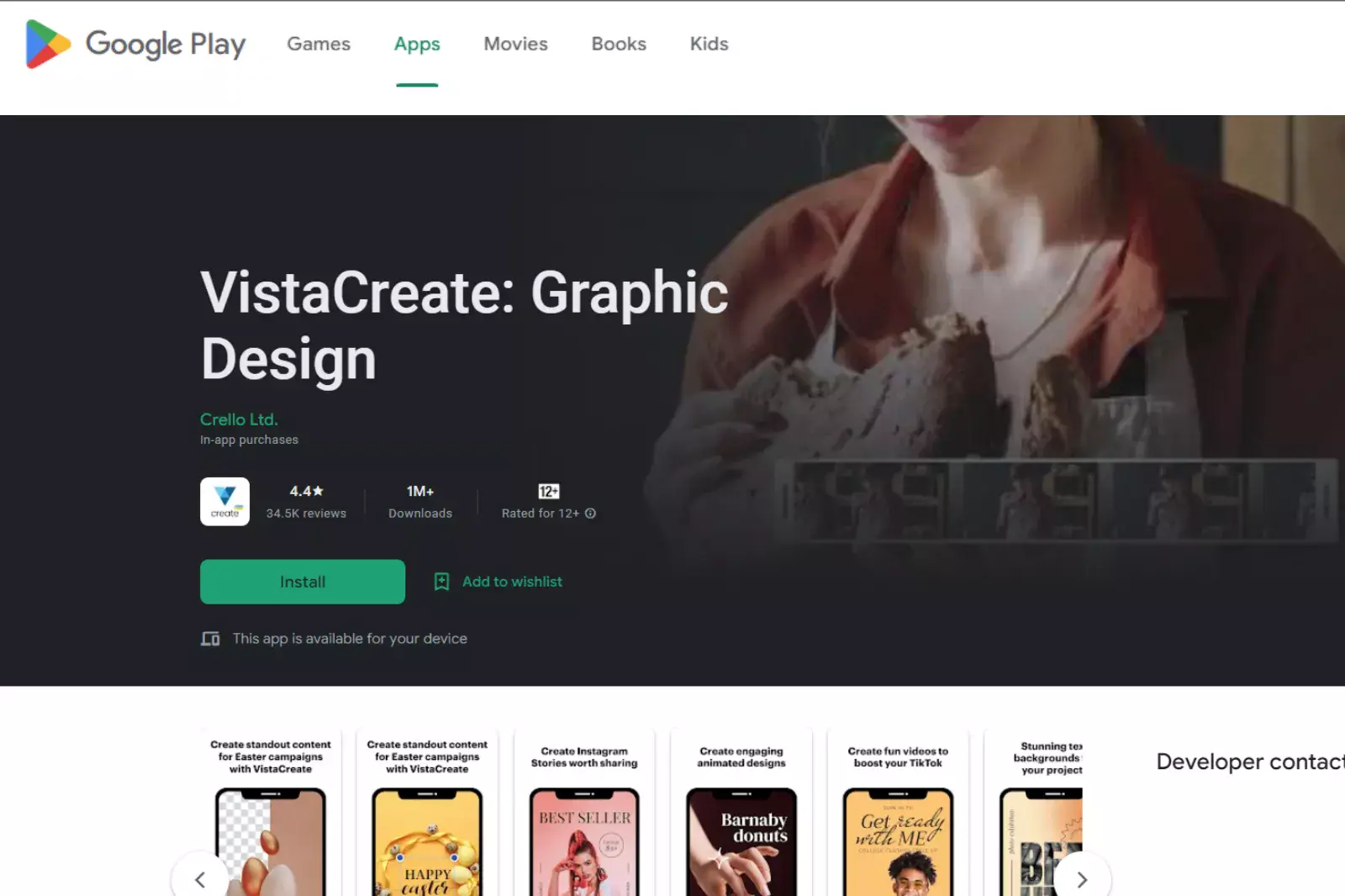 Homepage von VistaCreate