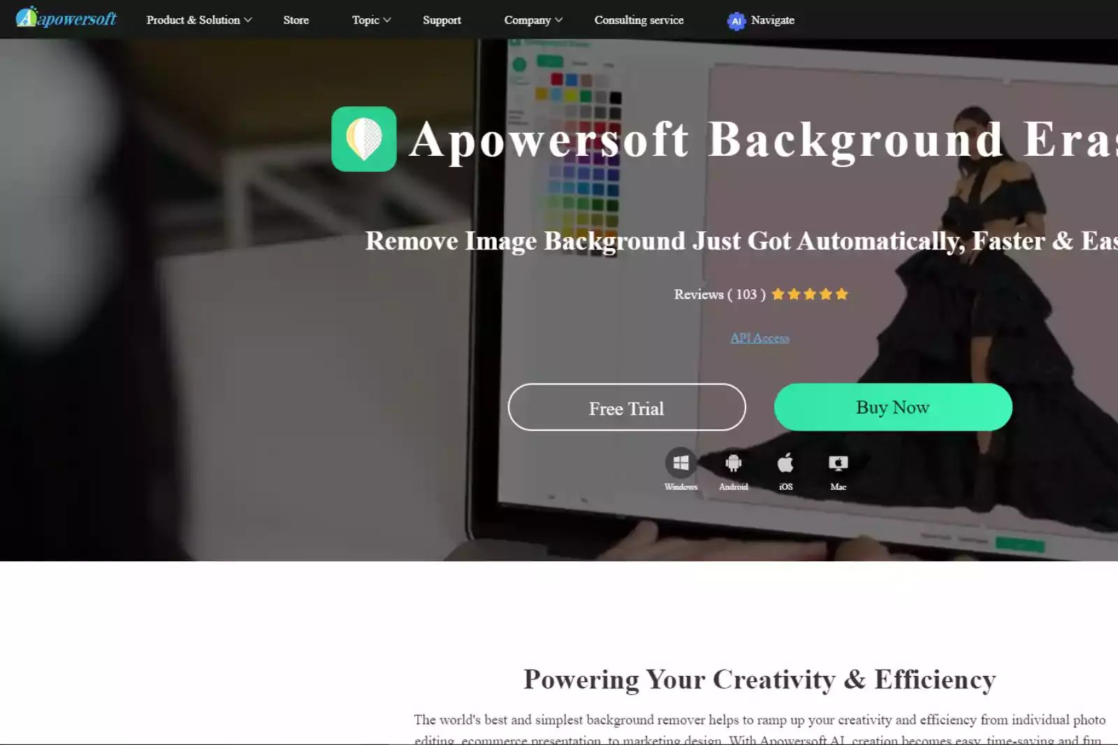 Home Page of Apowersoft Background Eraser