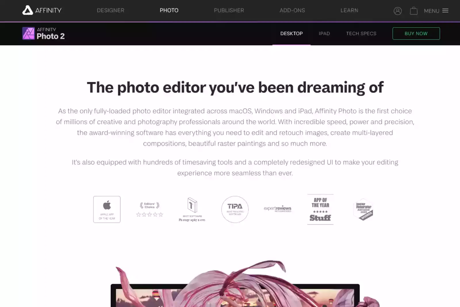 Home Page of Affinity Photo