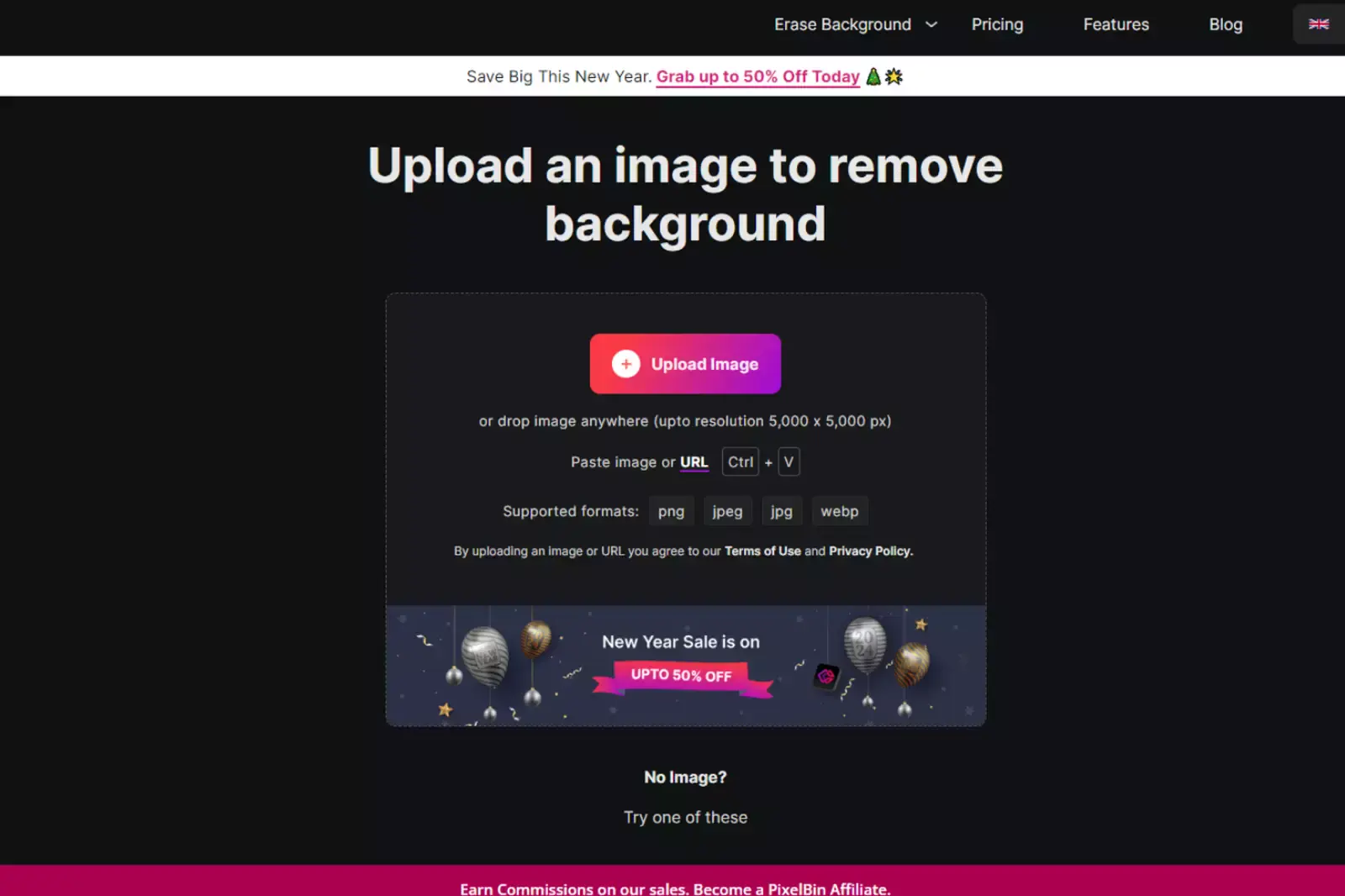 Home Page of Upload Your Image