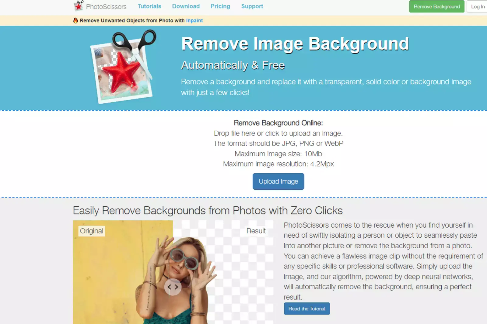 Home Page of PhotoScissors