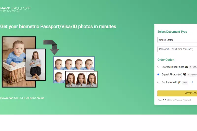 Home Page of Make Passport Photo.com