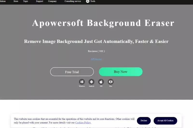 Home Page of Apowersoft Background Eraser