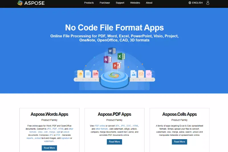 Home Page of Aspose App