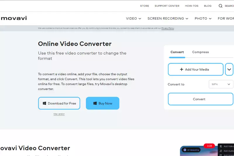 Home Page of Movavi Video Converter